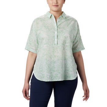 Columbia Overhemd Dames, PFG Sun Drifter 3/4 Sleeve Tunic Plus Size Mintgroen, 64SVQCFHJ